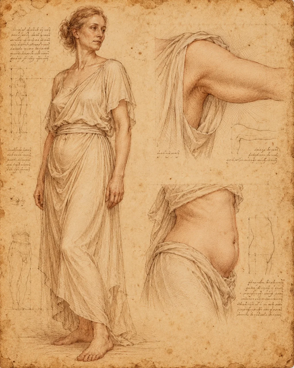 Studio artistico ispirato ai taccuini rinascimentali